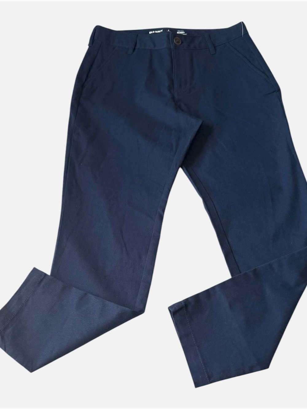 Old Navy High Rise Skinny Blue Pants Women Sz 2 Petite Light Stretch Adj Waist